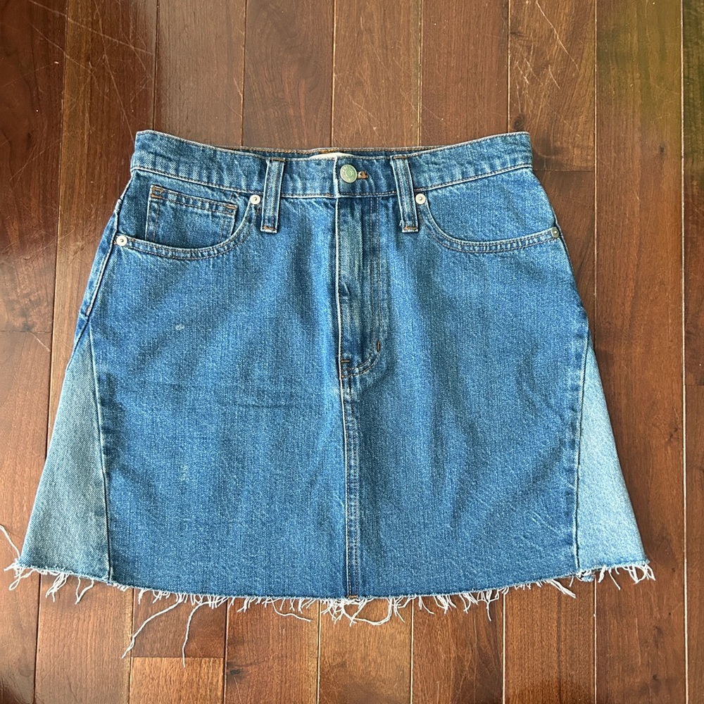 Madewell Denim Two-Tone Mini Skirt